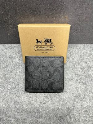 Coach_Signature_Canvas_Billfold_Wallet_With_OG_Box_Black_60223