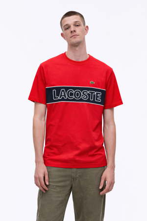 Lacost_e Premium Red Round Neck Tshirt