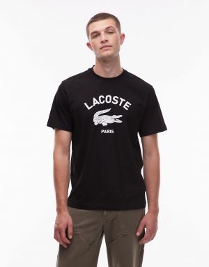 Lacost_e Round Neck Black Premium Tshirt