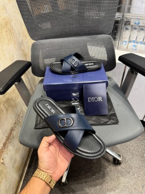 D ior Cross Pattern Chappal Olive