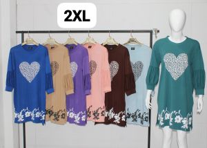 Long t shirt full sleeve with print sleeve design Viscose material 
