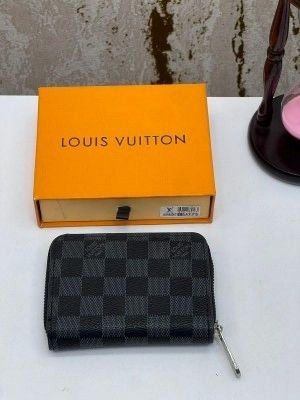 Loui_vuitton damier graphite zippy wallet (aaa60067-black)