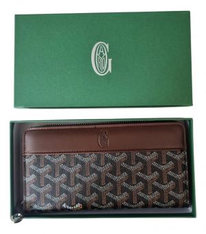 Goyar_d Signature Chevron Zip Around Long Wallet With Box (Coffee) (AAA60017)