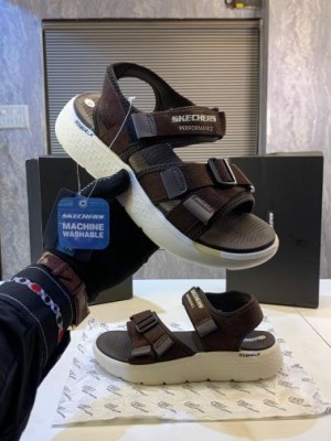 Skechers--Go-Walk-brown-Premium-Sandal