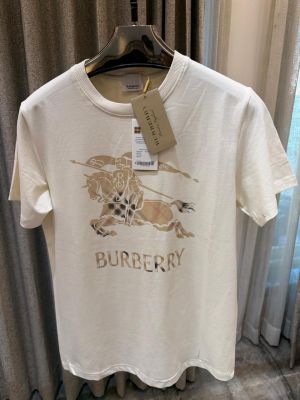 BURBERR_Y WHITE FRONT PRINTED PREMIUM TSHIRT