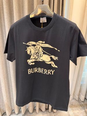 BURBERR_Y BLACK FRONT PRINTED PREMIUM TSHIRT