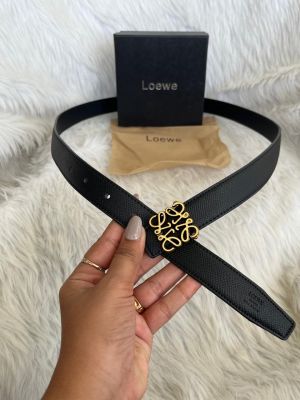Loewe 61 Black Belt For Woman With Original Box & Dust Cover