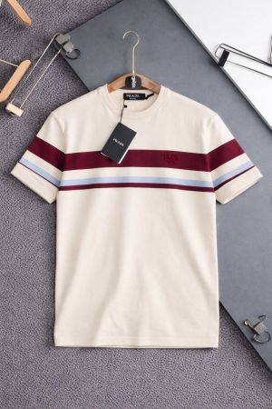 PRAD_a WHITE RED PREMIUM WOOLEN ROUND NECK STORE ARTICLE TSHIRT