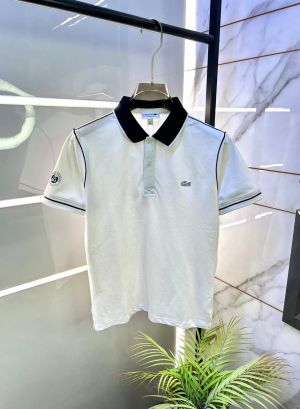Sale Lacost e White Polo Premium Collar Neck T-shirt F2997-WH
