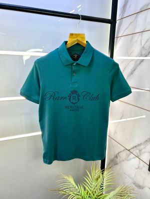 Sale Rare Rabbit Green Polo Premium Collar Neck T-shirt F2921-GR