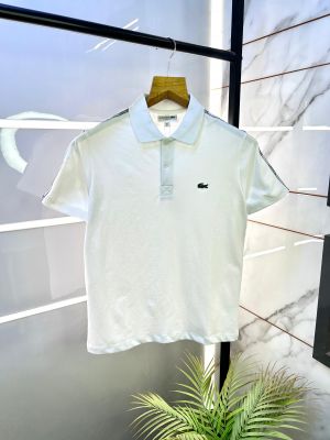 Sale Lacost e White Polo Premium Collar Neck T-shirt F2784-WH