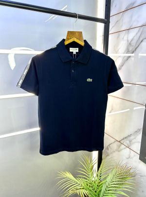 Sale Lacost e Navy Polo Premium Collar Neck T-shirt F2784-NY