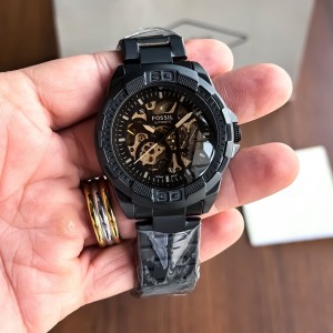 FOSSI L AUTOMATIC WATCH WITH BLACK SKELETON DIAL