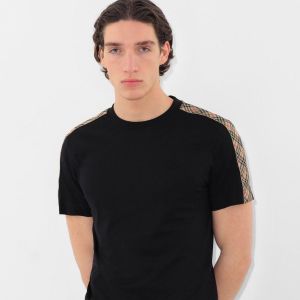Sale Burberr y Logo Premium Black Round Neck T-shirt F2781-BL