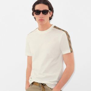 Sale Burberr y Logo Premium White Round Neck T-shirt F2781-WH