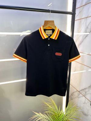 Sale Gucc i Black Imported Polo Neck Premium Collar T-shirt F2502-B1