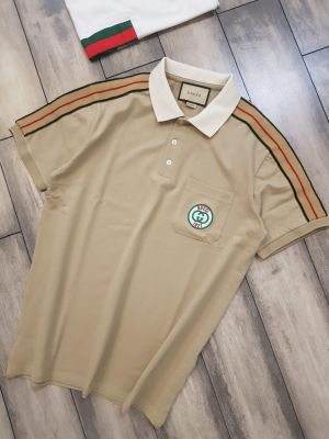 Sale Gucc i Beige Imported Polo Neck Premium Collar T-shirt F2502-BE1