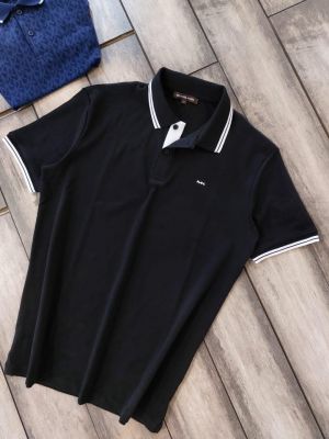 Sale Michael_Kors Black Polo Premium Collar Neck T-shirt F2991-B2