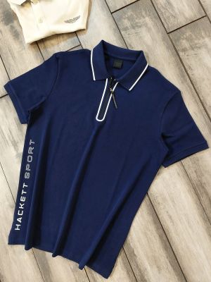 Sale Aston Martin Hacket t Blue Polo Premium Collar Neck T-shirt F2873-BU