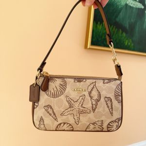 Coach_ Nolita 19 wristlet in signature canvas with a shell print with box premium quality