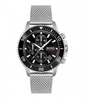 Hug o Boss Admiral Chronograph Silver Black Authentic Store Quality