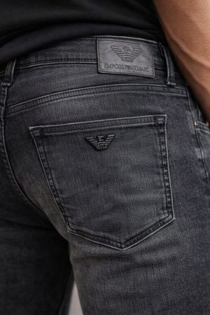 Emporio Arman i White Shade Straight Fit Premium Imported Stretchable Lycra Fabric Denim with Metal Logo 3662