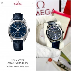 omeg a seamaster aqua terra chronometer 150m blue silver