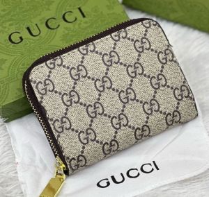 Gucc_i Big GG Monogram Zip-around With Box (Apricot) (60067)
