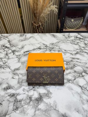 Loui_s Vuitton Flap Monogram Wallet Premium Quality With Box (Brown) (61702-1)