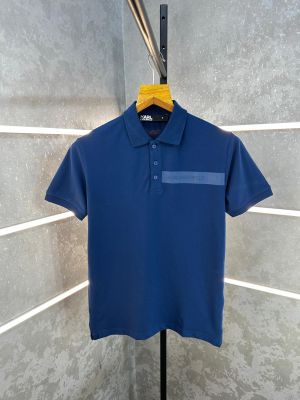 Sale Karl Lagerfeld Blue Polo Premium Collar Neck T-shirt F034