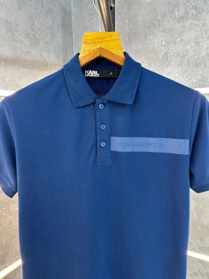 Sale Karl Lagerfeld Blue Polo Premium Collar Neck T-shirt F034