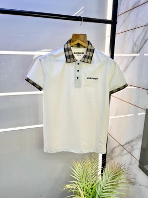Sale Burberr y White Polo Premium Collar Neck T-shirt F2524-WH