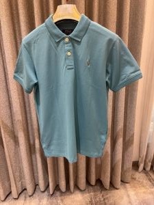 RALP_H LAURE_N POLO SEA BLUE PREMIUM CLASSIC POLO
