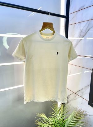 Sale Ralp h_Lauren Polo Beige Round Neck Premium T-shirt F2699-BE