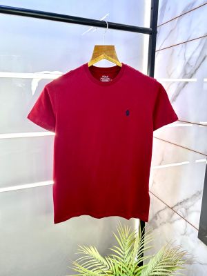 Sale Ralp h Lauren Polo Maroon  Round Neck Premium T-shirt F2699-MA