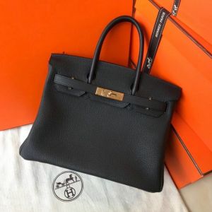 Hermes Birkin 30CM Caviar Leather Bag With Dust Cover Lock Key Black