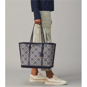 Tory_Burch_Jacquard_Monogram_Embriodery_Tote_With_DustCover