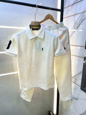 Ralp h Lauren White Imported Embossed Print Premium Track Suit Brand Carry Bag Packing F3531-WH