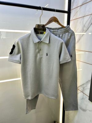 Ralp h Lauren Grey Imported Embossed Print Premium Track Suit Brand Carry Bag Packing F3531-GY