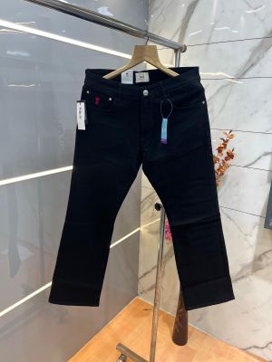 Ami Black Boot Cut Premium Imported Stretchable Lycra Fabric Denim with Metal Logo Design  3942