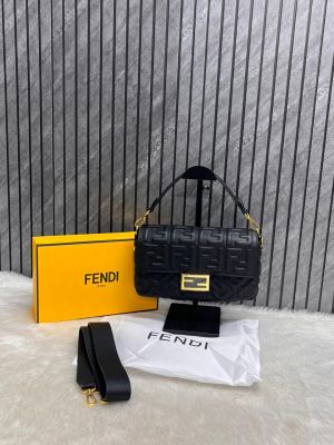 Fendi_Baguette_AllBlack_Crossbody_ShoulderBag_WithBox_DustCover