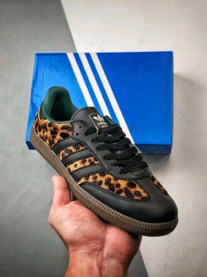 Adidass Samba OG Black Green Leopard