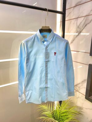 Ami Logo Sky Premium Shirt Brand Packing F3523-SK