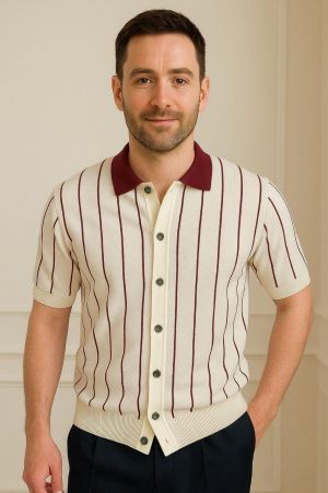 Zar a Knitted Cream Imported Super Premium Collar Shirt F2755-CR