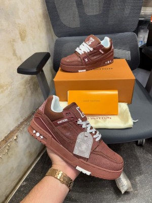 loui s vuittion trainer brown denim