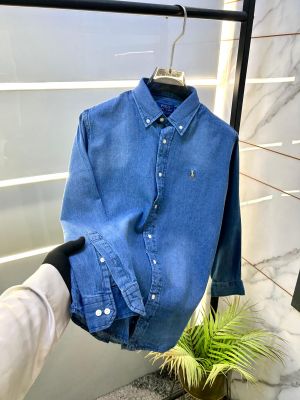 Ralp h Lauren Embroidery Logo Super Premium Denim Shirts F3393-B2