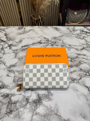Loui_s Vuitton Premium Dual Zipper Wallet With Box (078) (White-Damier)