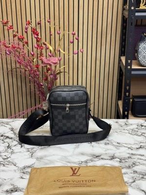 Loui_s Vuitton Danube Side Bag Premium Quality With Dust Bag (Black Checks)