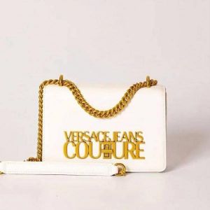 Versac_e Jeans Couture Shoulder Bag With Double Og Box And Dust Bag Including Carry Bag (White)