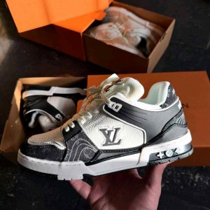 louiss Vuitton Trainer Nigo Denim Black White (375